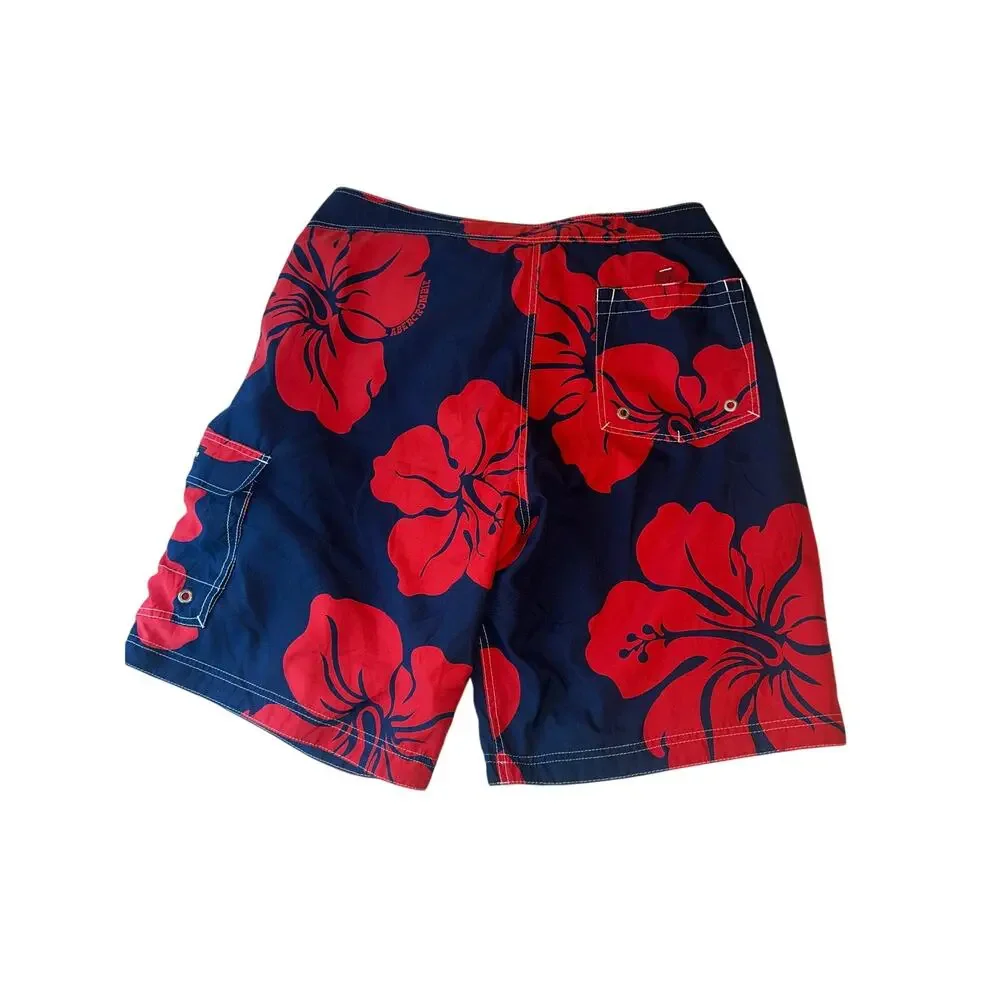 Vintage Y2K Abercrombie & Fitch Hawaiian Floral Board Shorts Men’s Size 40 Swim